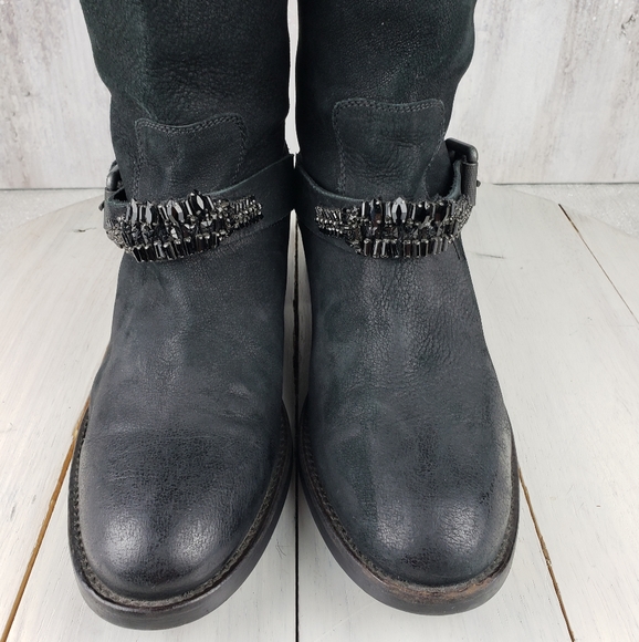 463gap Vera Wang Lavender label Cameron black burnished leather boots 11 - Picture 7 of 12